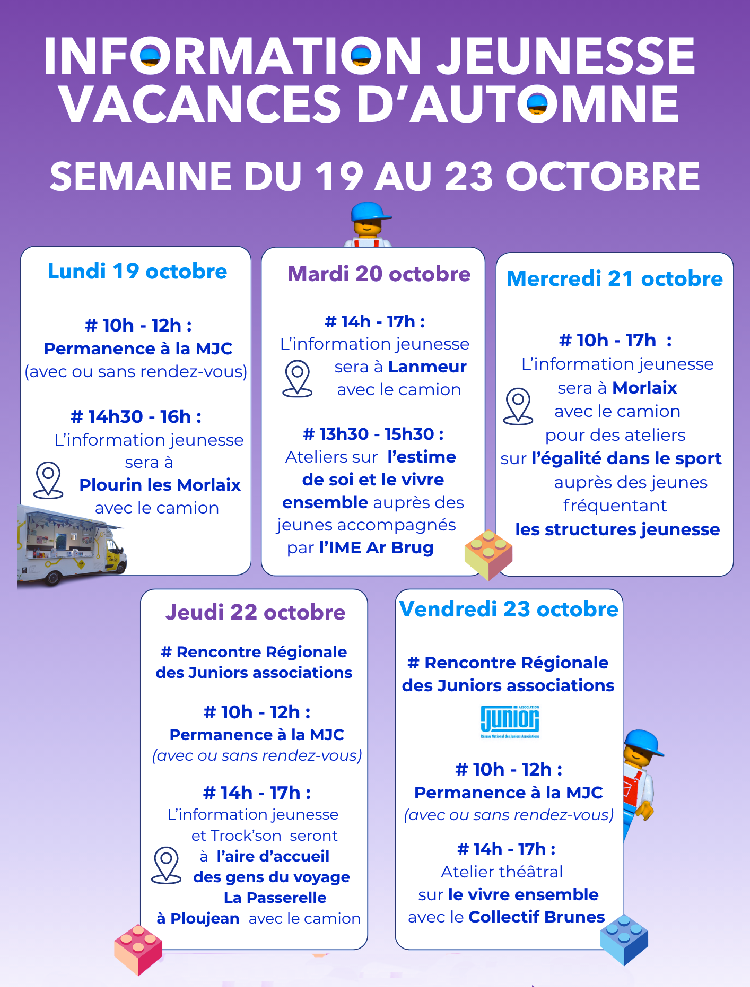 Vacances d&rsquo;Automne 2026 - Service Informations Jeunesse - MJC Morlaix